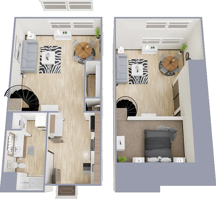 Floor plan Studio 0A-Mezz