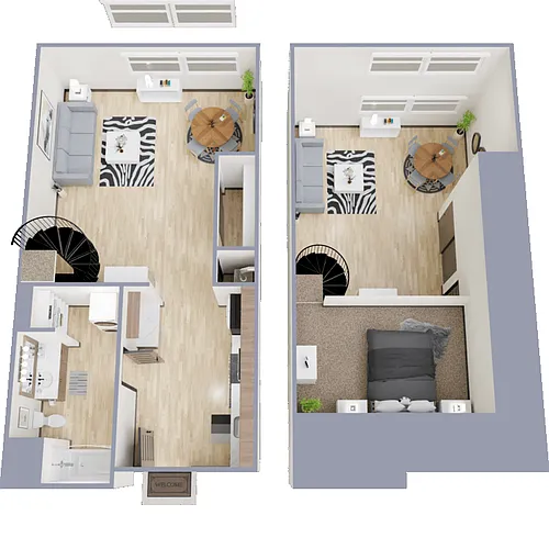 Floor plan Studio 0A-Mezz
