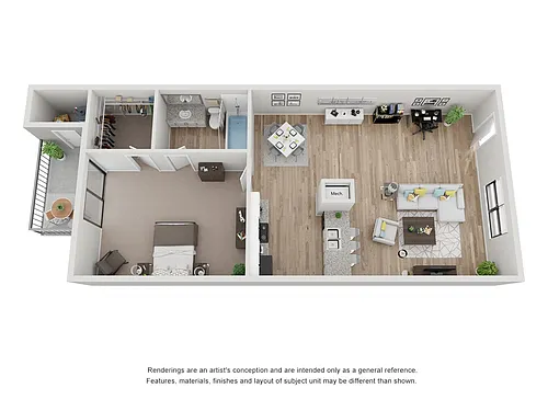 Floor plan 1x1C - Standard
