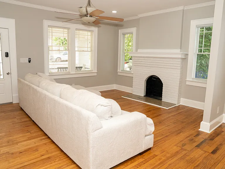 Living room with fireplace