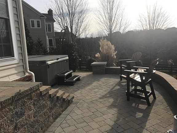 Patio with hot tub