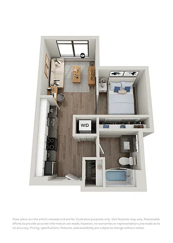 Floor plan Open 1x1 B