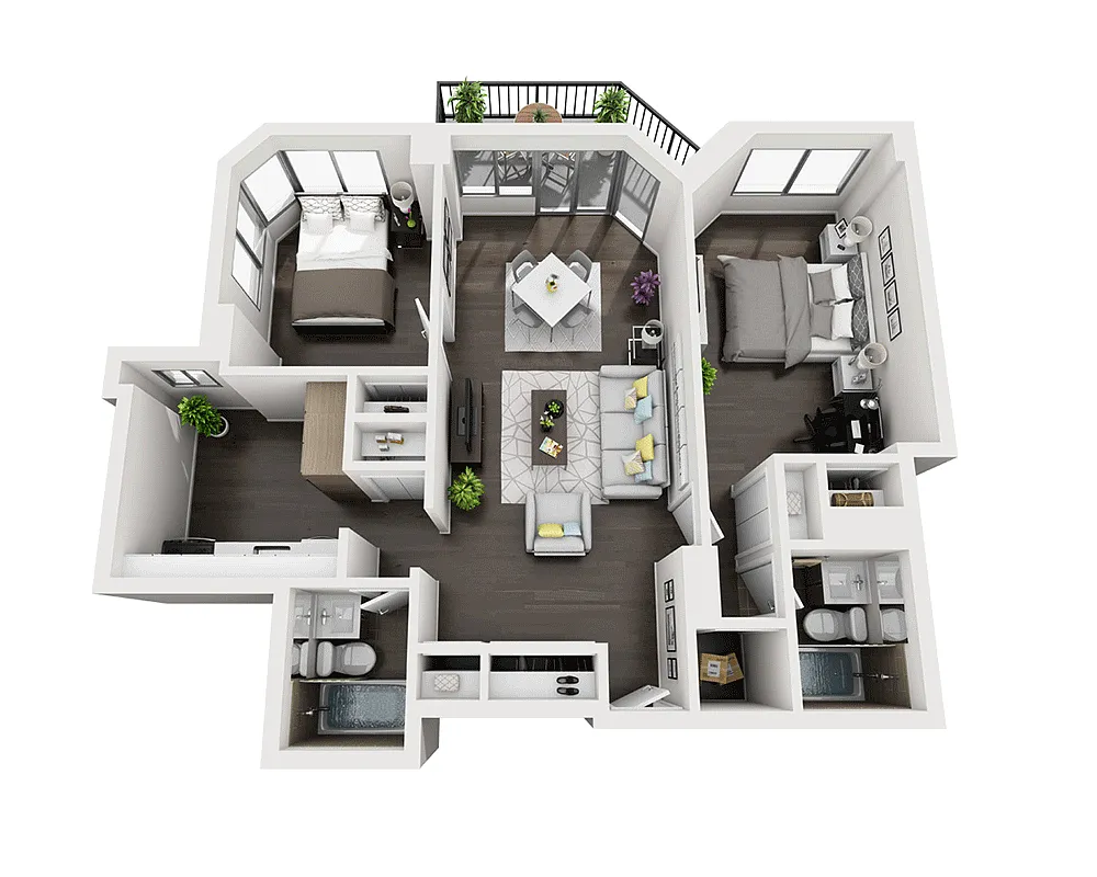 Floor plan Two Bedroom B2A