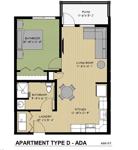 Floor plan Type D - ADA