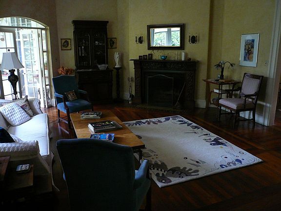 living room/walnut & cherry floors, fp
