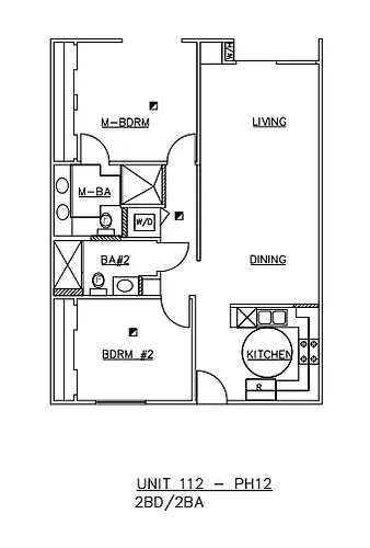 Floor plan Two-Bedroom Two-Bathroom - D