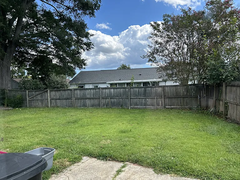 Fenced backyard