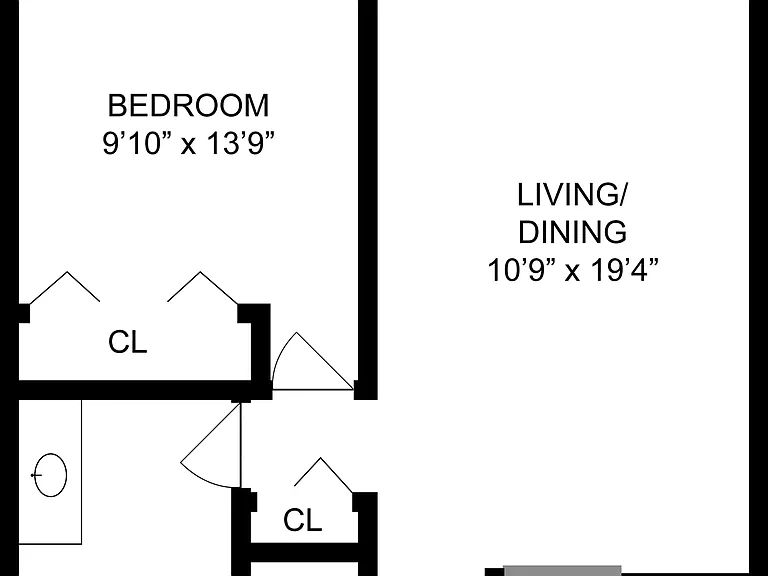 1 BR x 1 BA - Tower Floorplan 1 BR x 1 BA - Tower Floorplan
