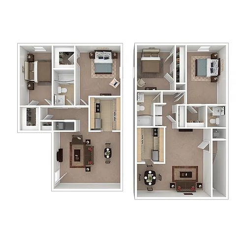 Floor plan 2 Bedroom 1.5 Bathroom