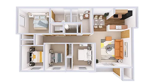 Floor plan 4 Bedroom, 2 Bath
