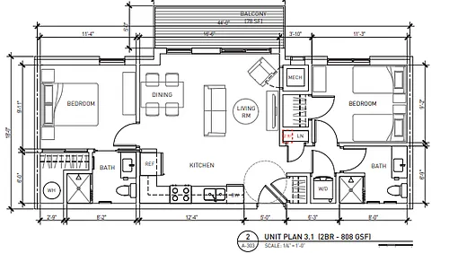 Floor plan 2 Bedroom 2 Bath