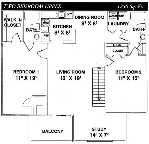 Floor plan 2 Bedroom Upper