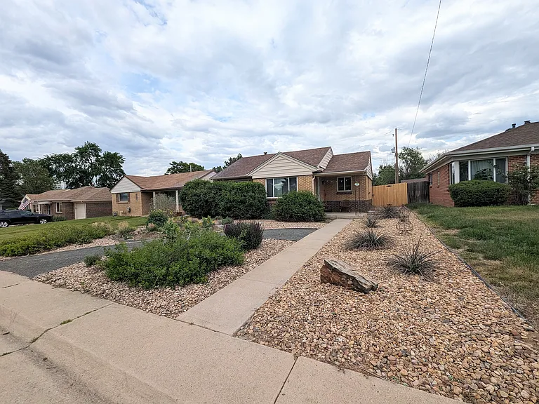 Front sidewalk and xeriscaping