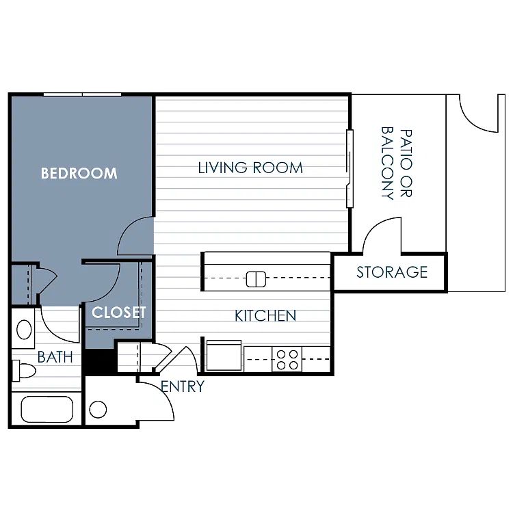 Floor plan 1 Bedroom 1 Bathroom A