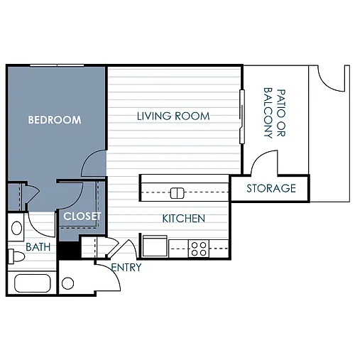 Floor plan 1 Bedroom 1 Bathroom A