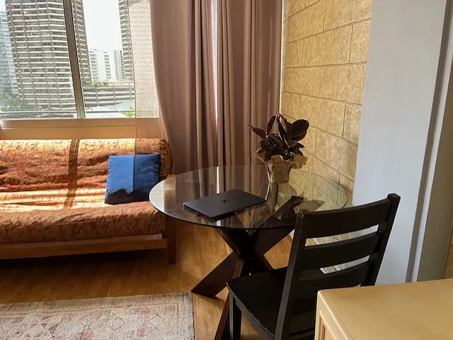 the futon and small table are no longer in the condo
