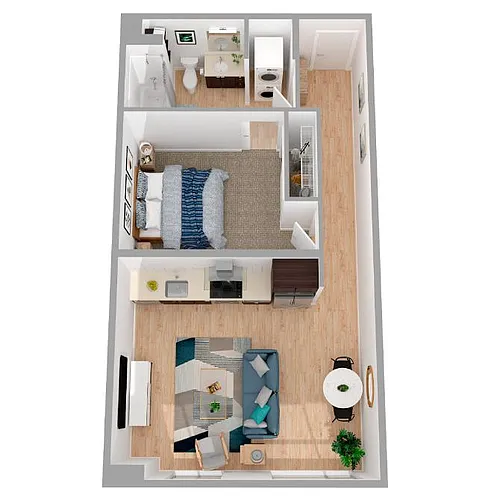 Floor plan 1 Bed/1 Bath Urban-a45.1