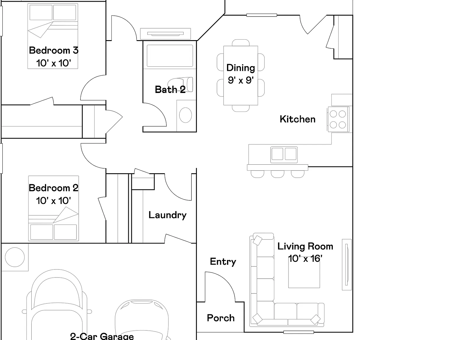 3 bed, 2.0 bath, 1216 sqft, $1,645 — Photo 4