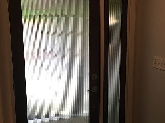 Reeded glass front door