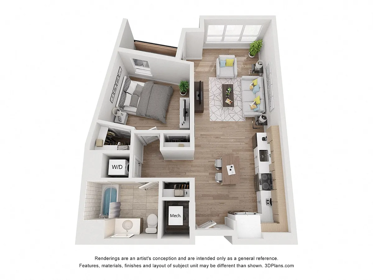 Floor plan Avenue G | 1 Bed/1 Bath-AW-10.1