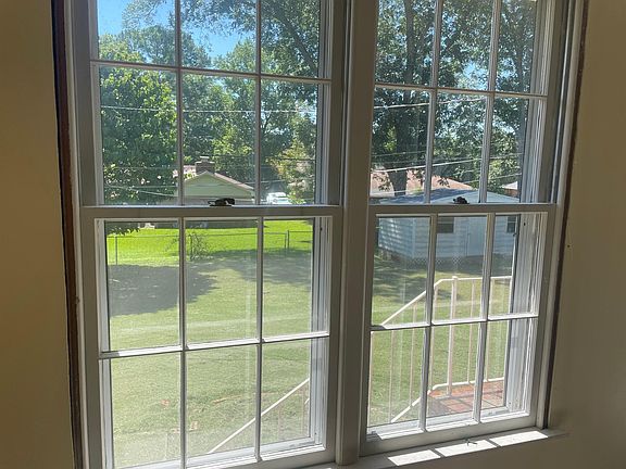 view from dining room to back yard