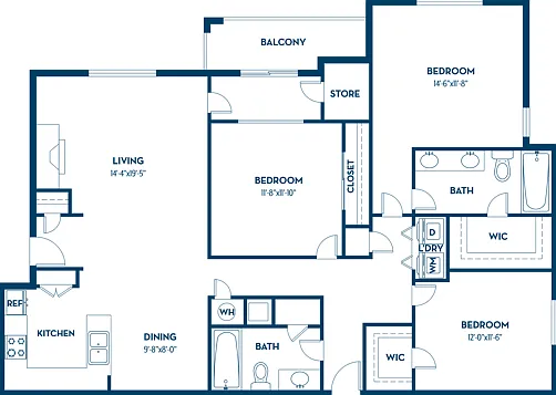 3 Bedroom | 2 Bath | 1368 _SF (Attached Garage Available) 3 Bedroom | 2 Bath | 1368 _SF (Attached Garage Available)