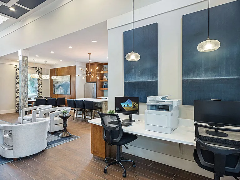 Wi-Fi internet lounge with two PCs and printer