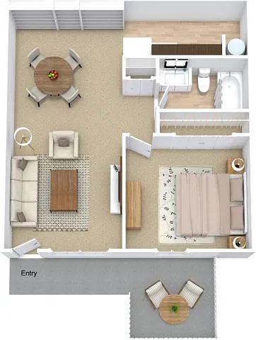 Floor plan One Bedroom / One Bath