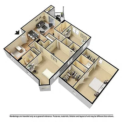 Floor plan 4 BED 2.5 BATH B TOWNHOUSE