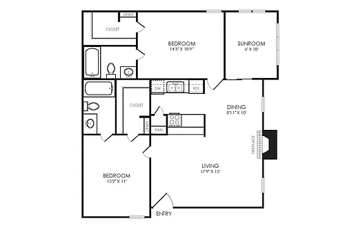 Floor plan B2 Renovated