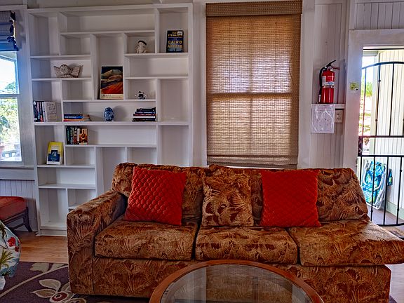 The couch in the living area.