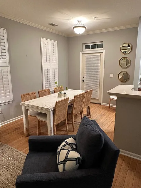 Dining room shown with furniture