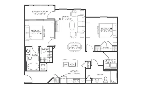 Floor plan 2b2b