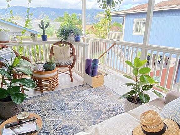 Views of Mt. Kaala. This area is large enough to function as an outdoor living space.