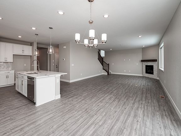 The Snowberry floorplan, great room.