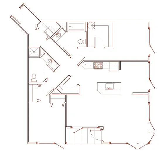 Floor plan 2x2 D Den