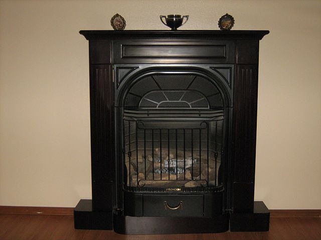 Free standing gas fireplace