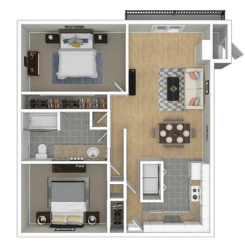 Floor plan 2 Bedroom / 1 Bath