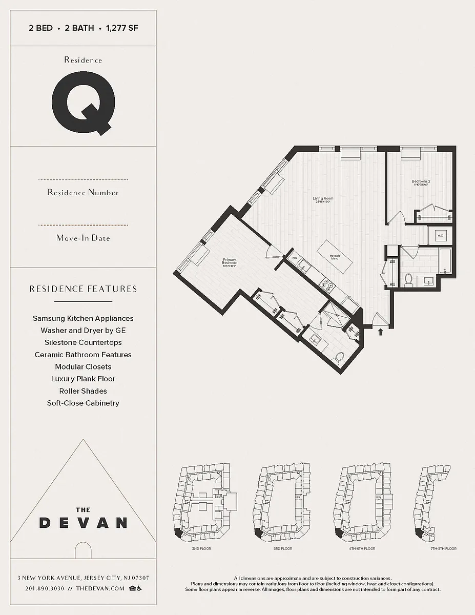 Floor plan 2 Bed 2 Bath Q