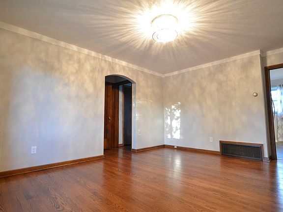 Living room with lights on
