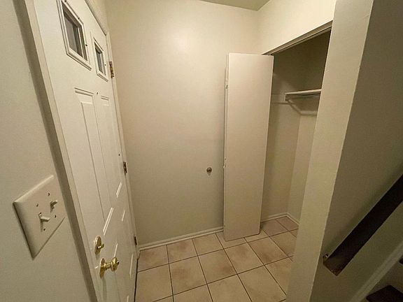 Entrance door and closet