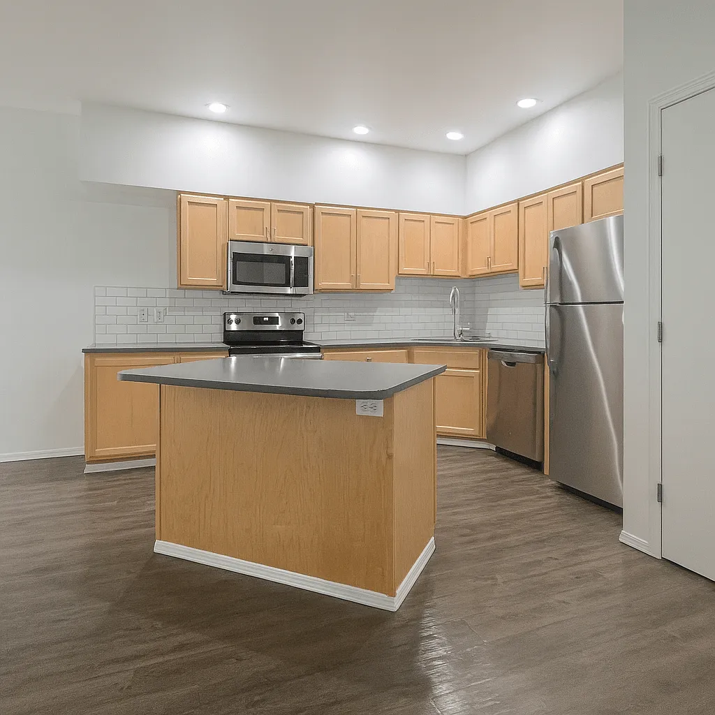 Floor plan Open 1x1 with Island Renovated