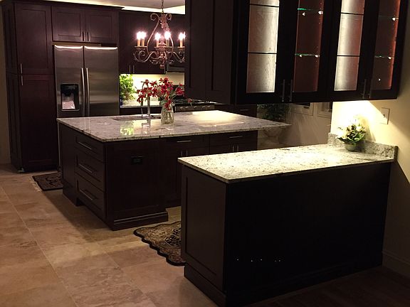 Custom lighting on cabinetry