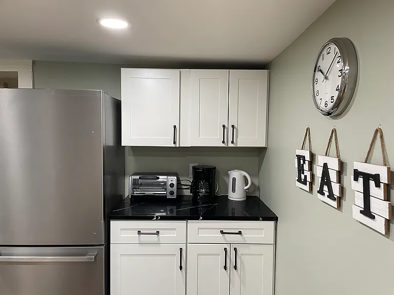 Kitchen with large fridge