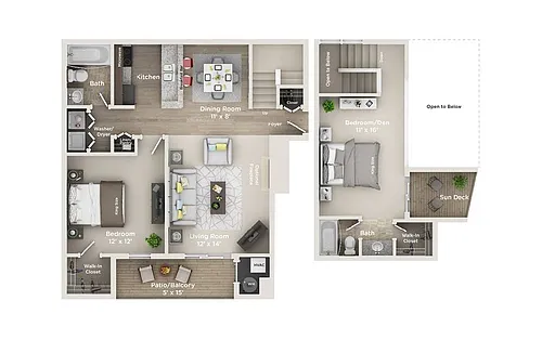 Floor plan B4: 2 Bed 2 Bath