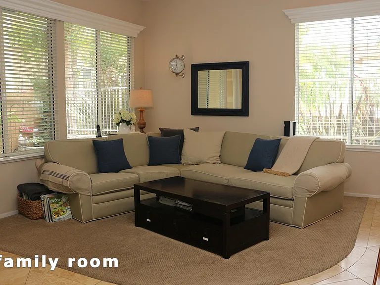 Family room with great natural night and overlooks Tiburon Park.