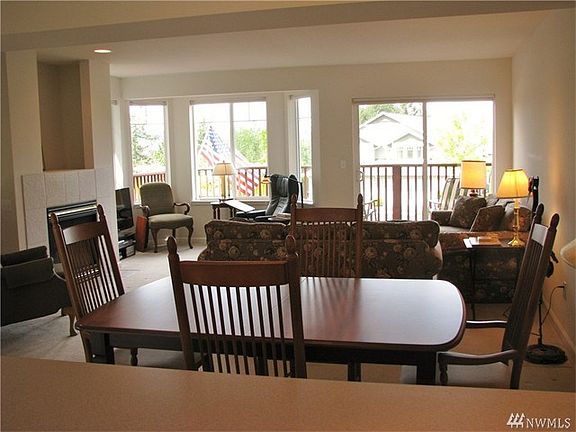 View from the kitchen overlooking the great room.
