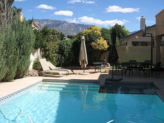 Pool with Sandias in background