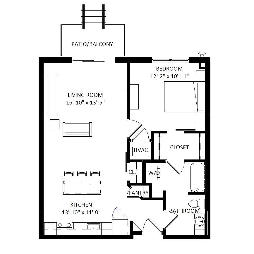 Floor plan 1 Bedroom