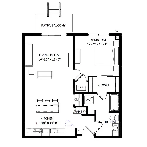 Floor plan 1 Bedroom